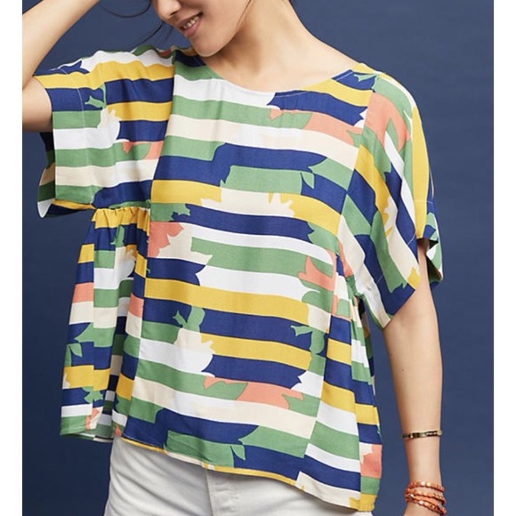 Anthropologie Maeve Milla Printed Top - Picture 3 of 3